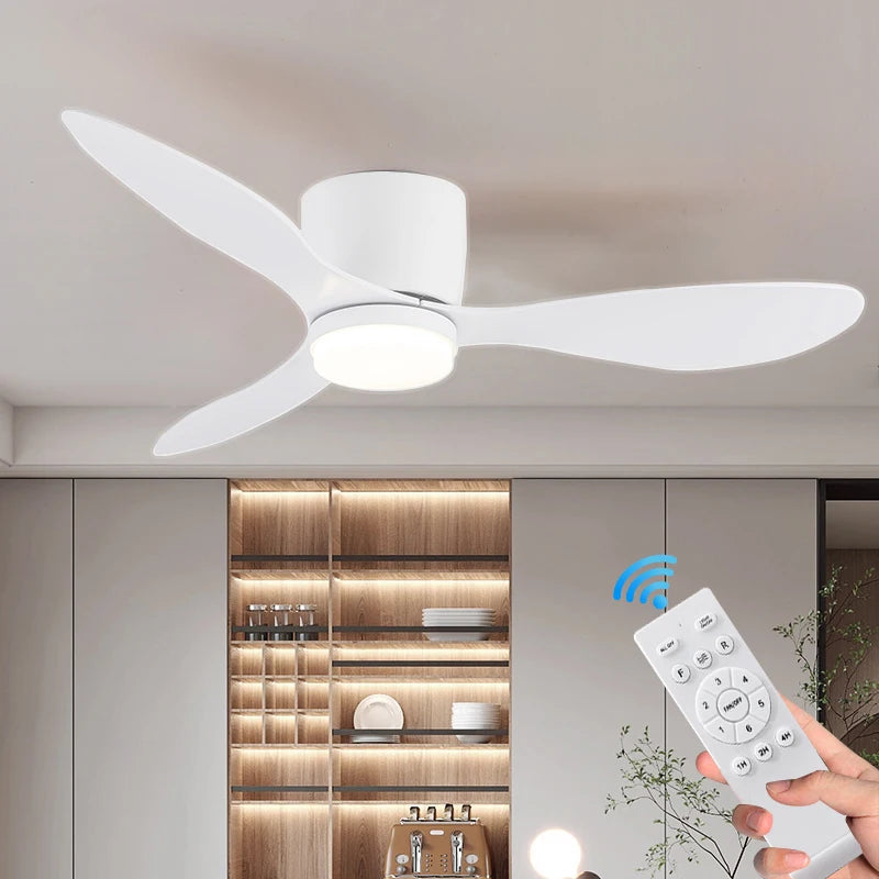IRALAN DC Motor Ceiling Fan with LED 3-CCT 6-Speed Reversible Remote 42 52 Inch AC 90-220V