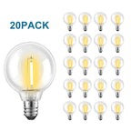 E12 G40 LED Globe Bulb 1W Warm White 2700K 360° IP44 AC 5V 24V 110V 220V 20-Pack String Light
