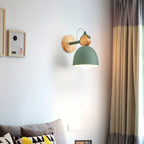 Nordic Wooden Wall Lamp E27 Iron Oak Wood PU Leather Adjustable Head 17 Specs 110-240V