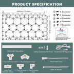 Hexagon LED Garage Ceiling Light 14-Panel 720W 108,000lm 6500K AC 110-240V Touch Switch