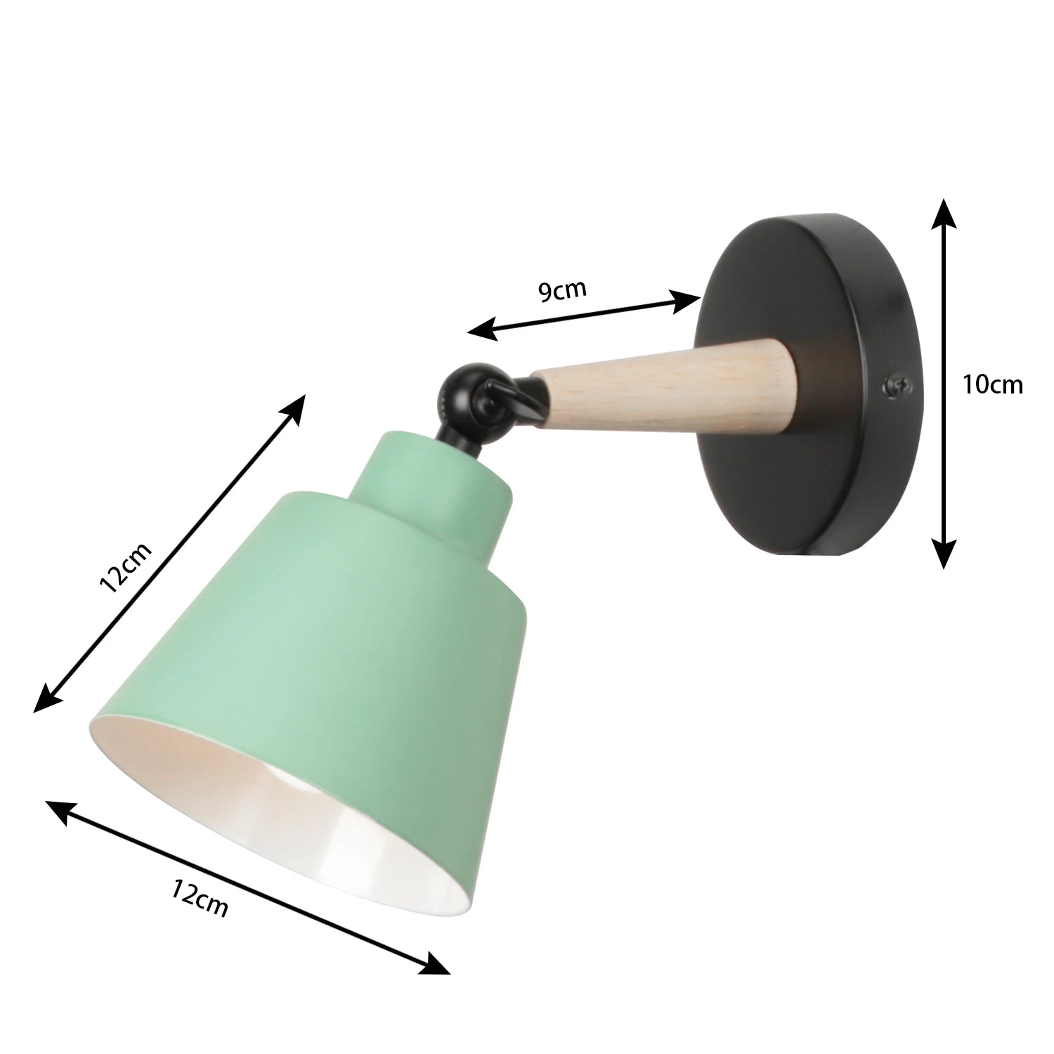 Nordic Wooden Wall Lamp E27 Iron Oak Wood PU Leather Adjustable Head 17 Specs 110-240V