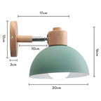 Nordic Wooden Wall Lamp E27 Iron Oak Wood PU Leather Adjustable Head 17 Specs 110-240V