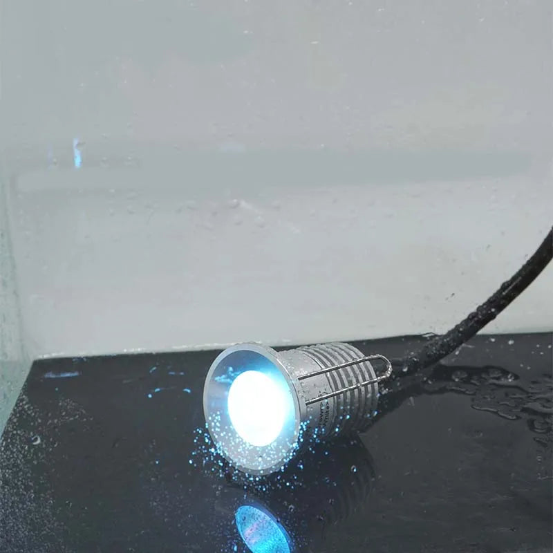 IP65 RGB RGBW Mini LED Recessed Spotlight 3W DC 12V 27mm Cutout Dimmable Remote Control 30 Degree Aluminum Nickel Ceiling Stair
