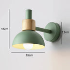 Nordic Wooden Wall Lamp E27 Iron Oak Wood PU Leather Adjustable Head 17 Specs 110-240V