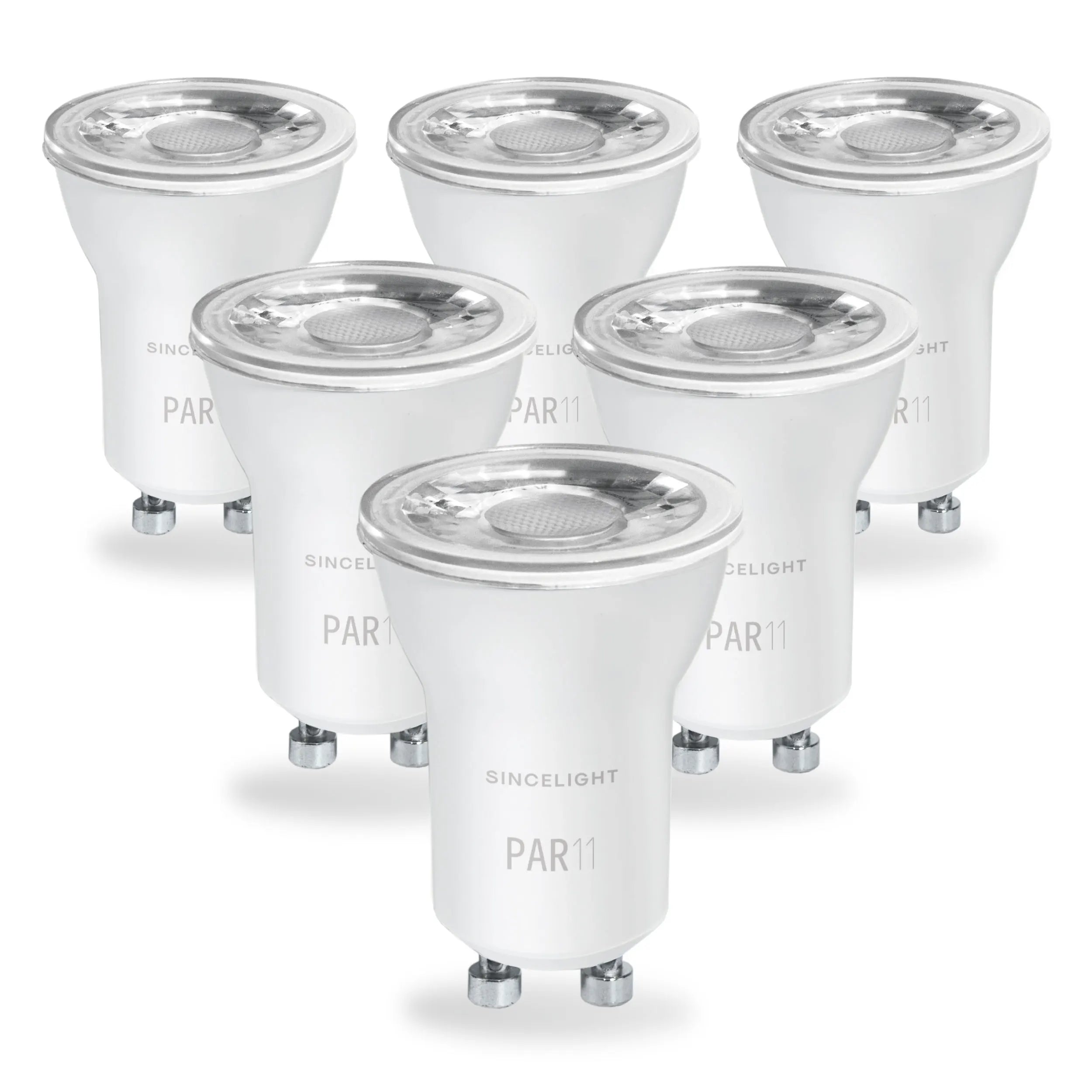 PAR11 GU10 Mini Reflector LED Spotlight 3W 250-300lm 38° CRI 92 AC 100-240V 6-Pack