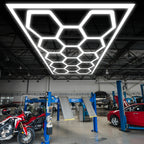 Hexagon LED Garage Ceiling Light 14-Panel 720W 108,000lm 6500K AC 110-240V Touch Switch
