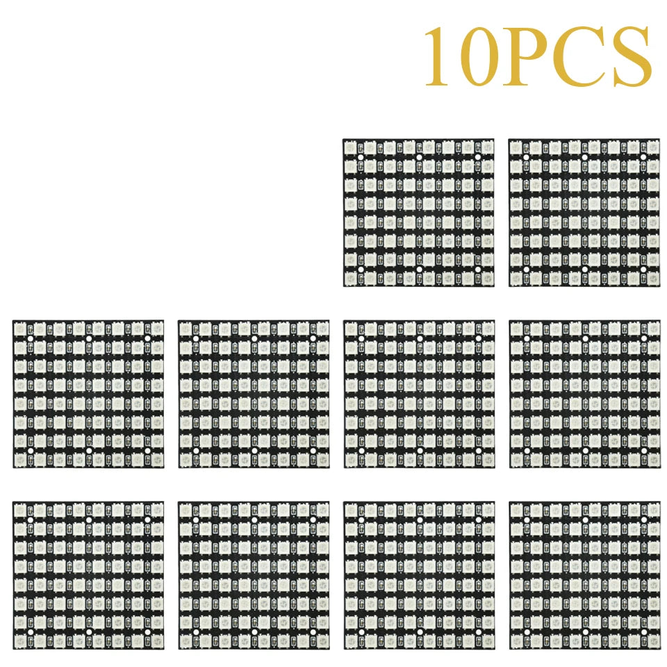 WS2812B 8x8 64 LED RGB Matrix Module 5050 Addressable Full Color for Arduino Raspberry Pi DIY Pixel Display Projects 1 to 10 Pack