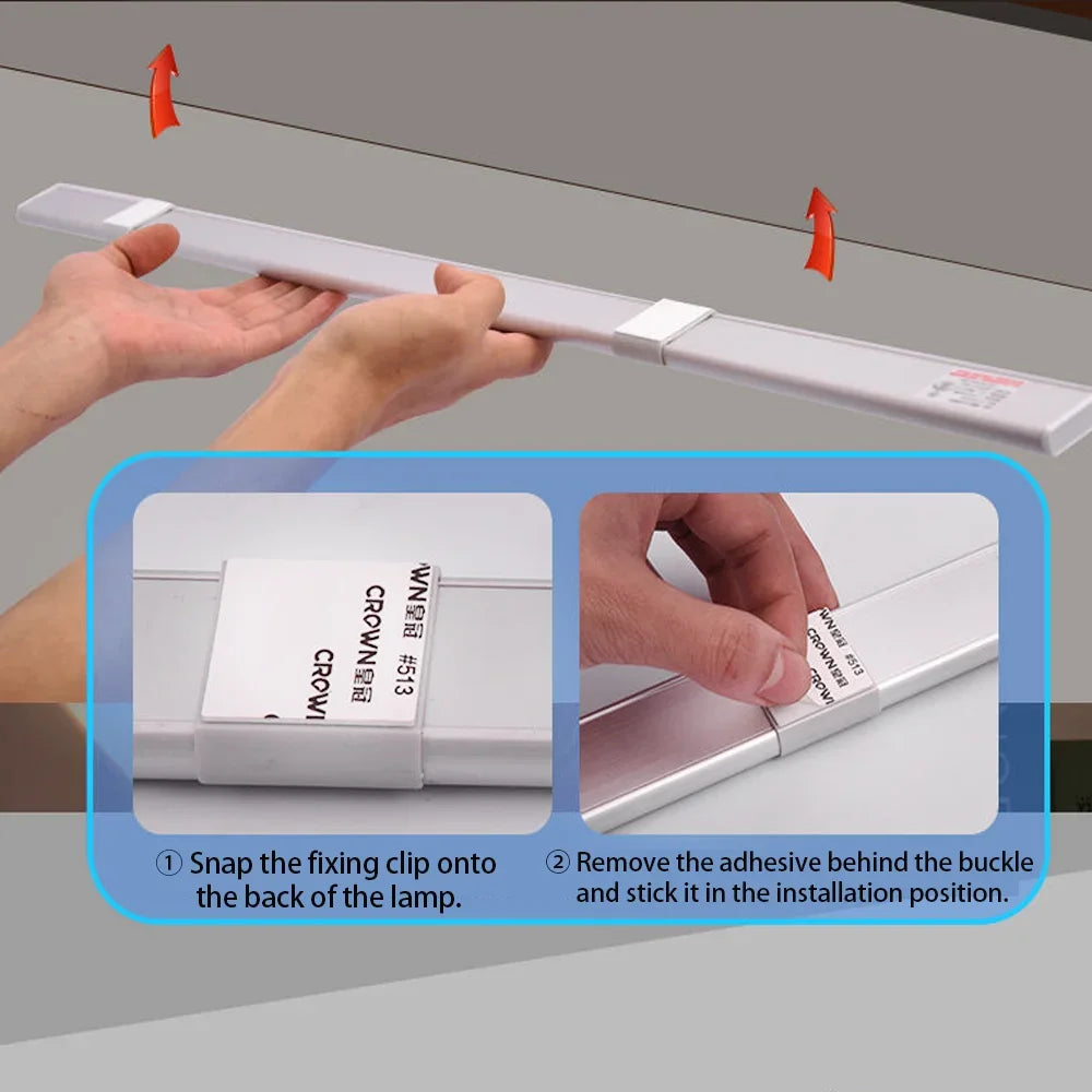 Ultra Thin Rechargeable LED Under Cabinet Light Motion Sensor 3 Color Temperatures Dimmable Magnetic USB Type-C 20cm to 50cm Kitchen Wardrobe