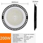UFO LED High Bay Light 100W 150W 200W SMD2835 IP66 110-120lm/W 6000K AC 110-265V Warehouse