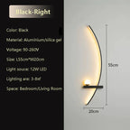 Modern C-Line LED Wall Sconce 12-20W Dimmable Remote CCT 3000-6000K Black Gold AC 90-260V