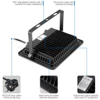 30W 50W UV LED Floodlight 365nm IP66 Waterproof 120° AC 85-265V Aluminum Party Garden