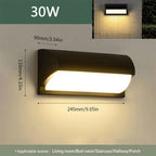 IP66 LED Outdoor Wall Light 16W 30W Radar Motion Sensor AC 85-265V Porch Garden Balcony