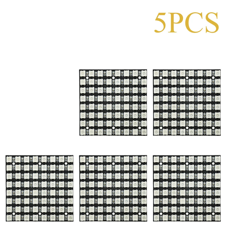 WS2812B 8x8 64 LED RGB Matrix Module 5050 Addressable Full Color for Arduino Raspberry Pi DIY Pixel Display Projects 1 to 10 Pack