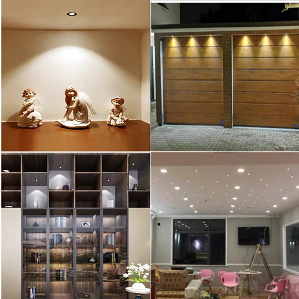 10PCS Mini Recessed LED Cabinet Downlight 12V IP65