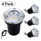 IP68 LED Underground Ground Light 3W 5W 10W 15W AC 85-265V or DC 12V 120 Degree 100 lm/W Aluminum Garden Path Landscape 4 Pack