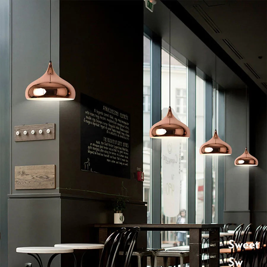 Nordic Rose Gold Globe Pendant Light Ceiling Fixture