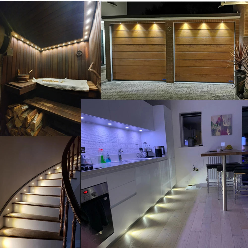 10PCS Mini Recessed LED Cabinet Downlight 12V IP65