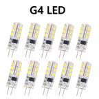 10-Pack G4 SMD3014 LED Corn Bulb 2W-15W 360° Warm Cool White DC 12V AC 12V or 220V