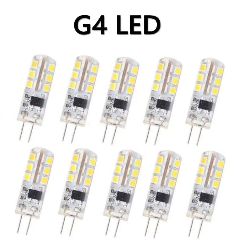 10-Pack G4 SMD3014 LED Corn Bulb 2W-15W 360° Warm Cool White DC 12V AC 12V or 220V