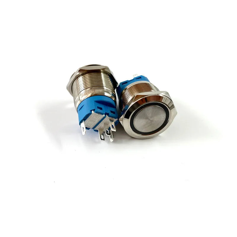 IP65 LED Metal Push Button Switch 12mm 16mm 19mm 22mm 3A Momentary Latching 5-220V 5 Colors