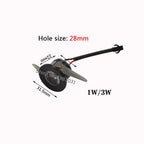 Mini LED Recessed Spotlight 1W 3W AC 85-265V 28mm Cutout 30 Degree Aluminum Brushed Nickel Black White Silver Gold Showcase Cabinet