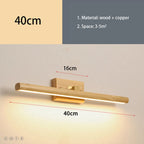 Nordic Wood LED Wall Sconce Single Head Downlight Acrylic Shade Rotatable AC 110-220V Bedroom Bathroom Vanity Mirror Corridor Yellow