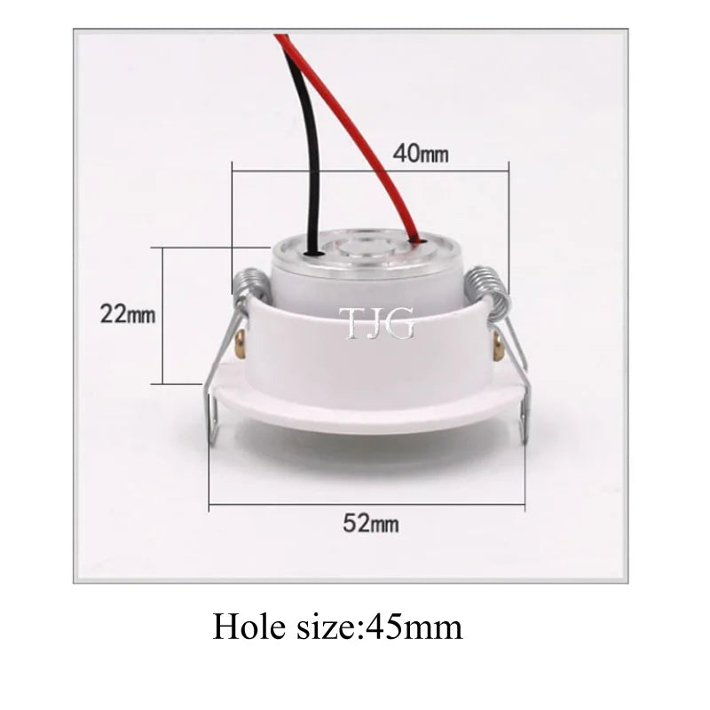 3W Mini COB LED Recessed Spotlight Dimmable Brushed Nickel Aluminum AC 85-265V Cabinet
