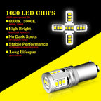iJDM BA9S BAX9S BAY9S H21W LED Bulb 15-SMD1020 650lm 3.6W Canbus 12-32V 2-Pack