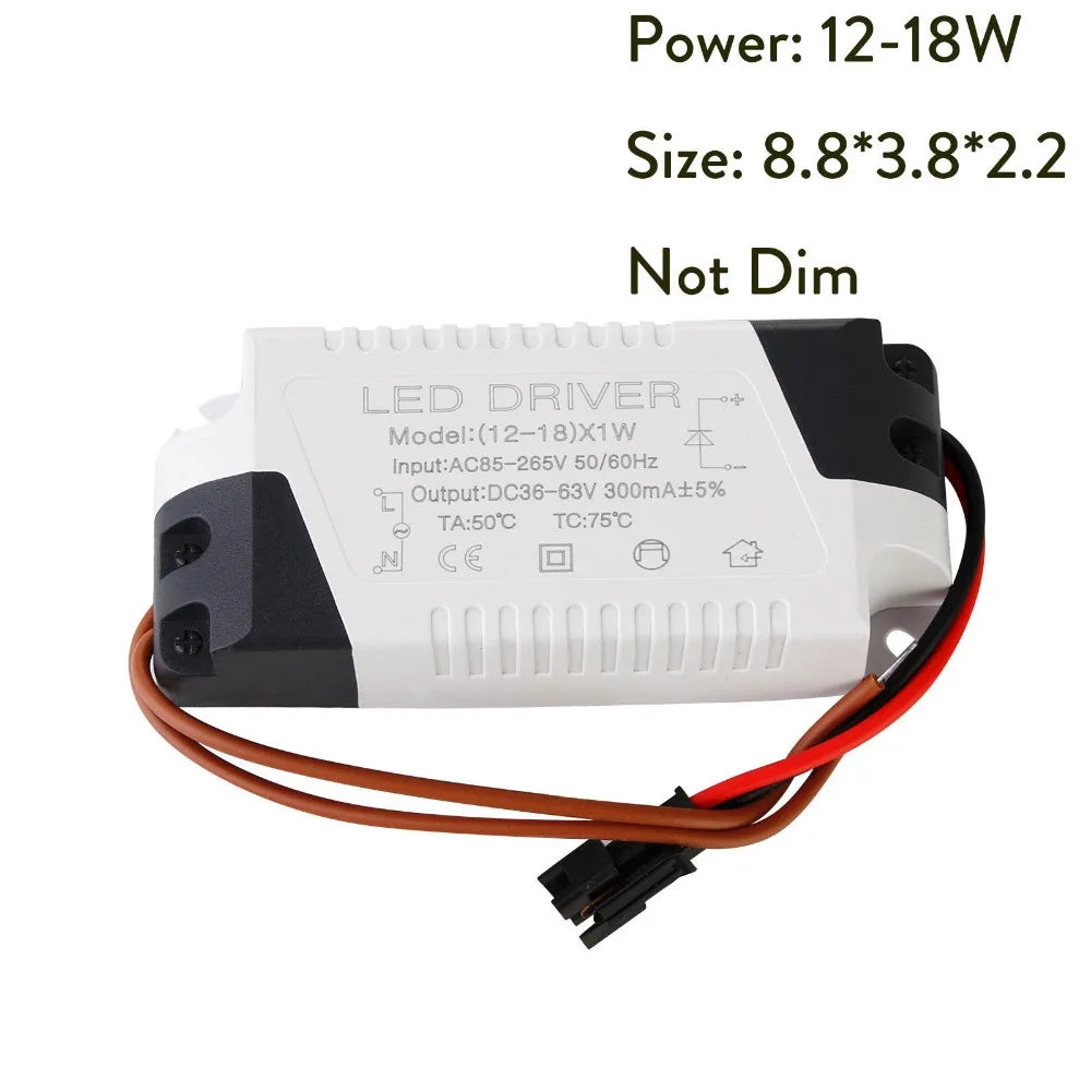 Constant Current LED Driver 300mA 1-3W 4-5W 4-7W 8-12W 18-24W AC 85-265V 90% Efficiency