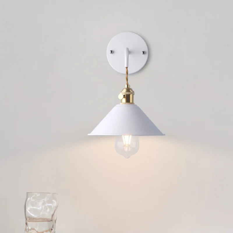Nordic Macaron E26 E27 Wall Lamp Iron 5 Colors Downward Light AC 85-265V Bedroom Living Room