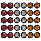 LED Side Marker Light 3-LED 1W 300lm DC 10-30V 12V 24V 5 Colors 10-Pack Truck Trailer