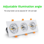 Triple-Head COB LED Downlight 3x7W 3x10W 3x12W 3x15W Dimmable 38° CRI 90+ 85-265V