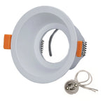 GU10 MR16 Recessed Downlight Mounting Frame Aluminum White Black Single Ring 75mm Cutout