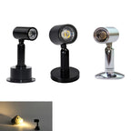 Mini LED Surface Mounted Spotlight 1W 3W AC 85-265V or DC 12V 24V Black Silver Nickel Cabinet Counter Showcase 3 Mount Styles 6 Color Options