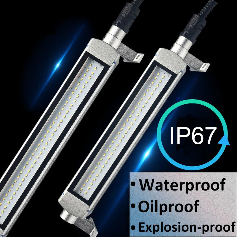 IP67 LED Machine Tool Work Light 6W 10W 12W 16W 20W 28W 30W Aviation Aluminum Tempered Glass 120 Degree 24-36V or 110-220V CNC Lathe Workshop