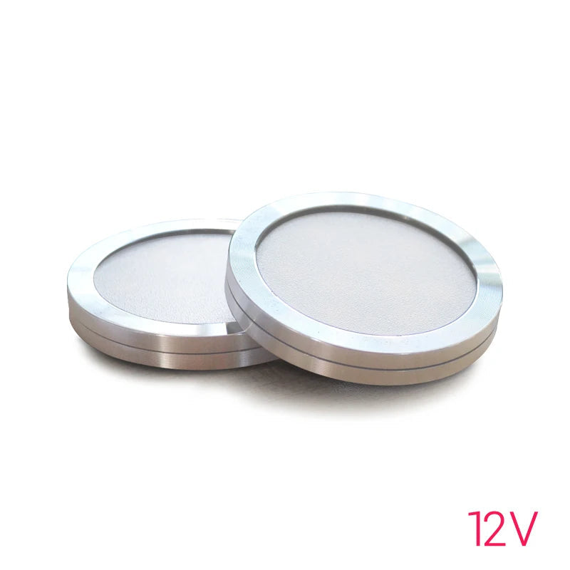 Ultra Thin 9mm LED Cabinet Spotlight DC 12V 3W 5W Aluminum Surface Mount 60mm Round Kitchen Showcase Downlight