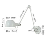Loft Retro Wrought Iron LED Wall Lamp E14 Single Head Downlight Forged Adjustable AC 90-260V Bedroom Living Room Kitchen Black White