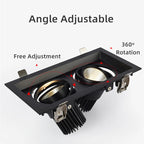 Square GU10 MR16 Recessed Downlight Frame Bracket Single Double Triple Ring Adjustable