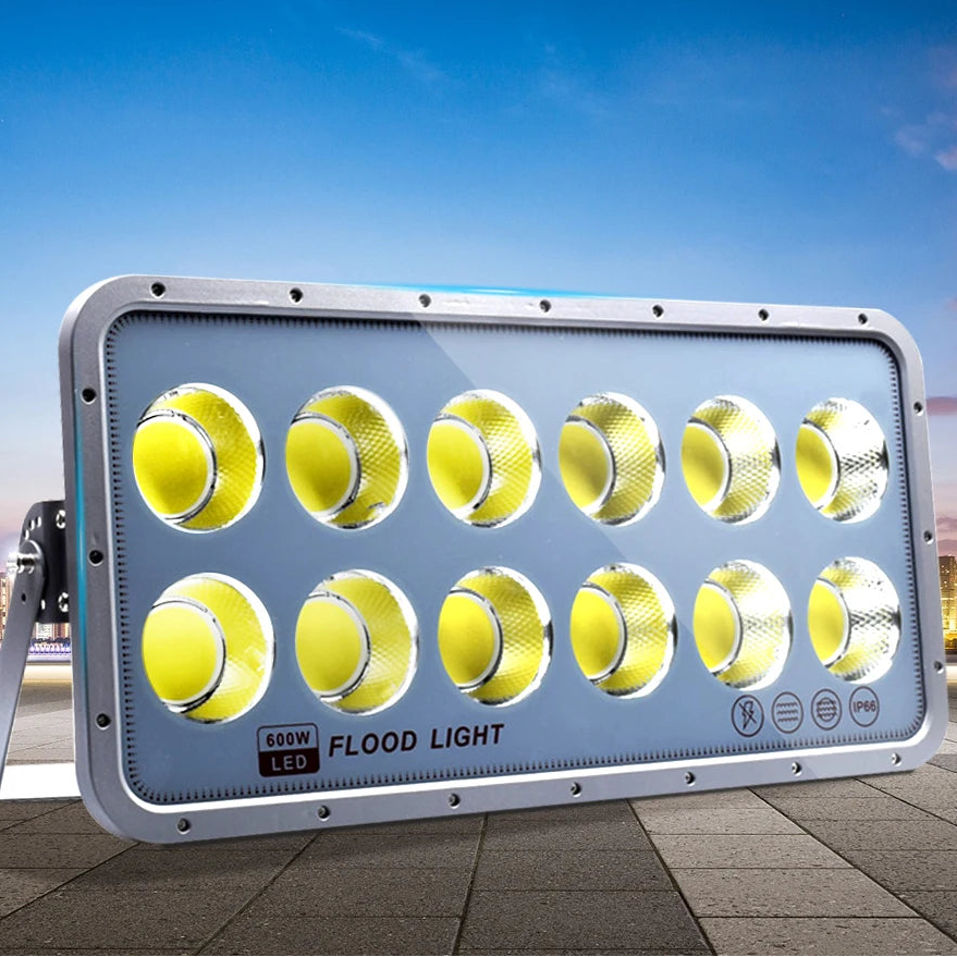 LED Flood Light 100W 200W 600W IP66 AC 110-240V Outdoor Wall Spotlight Aluminum