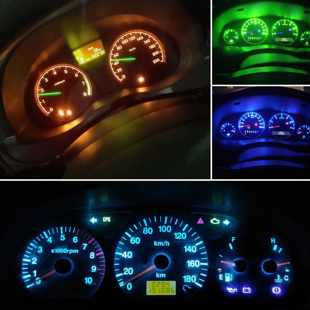 T3 T4.2 T4.7 LED Dashboard Bulb SMD3030 1W 100lm Canbus DC 12V 6 Colors 10-Pack