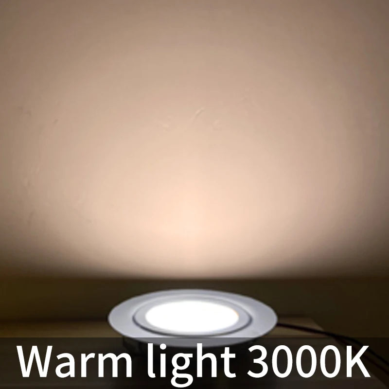Ultra-Thin DC 12V 3W LED Recessed Spotlight IP65 Waterproof Cabinet Bathroom 55mm