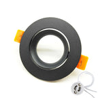 GU10 MR16 Recessed Downlight Mounting Frame Aluminum White Black Single Ring 75mm Cutout