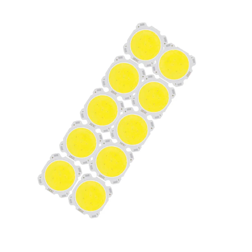 COB LED Chip Light Bead 3W 5W 7W 10W 12W 15W 28mm 85-100lm/W 10 Pack DIY