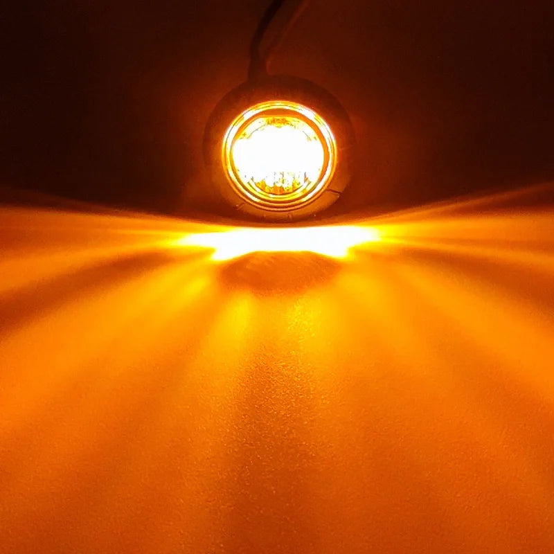 LED Side Marker Light 3-LED 1W 300lm DC 10-30V 12V 24V 5 Colors 10-Pack Truck Trailer