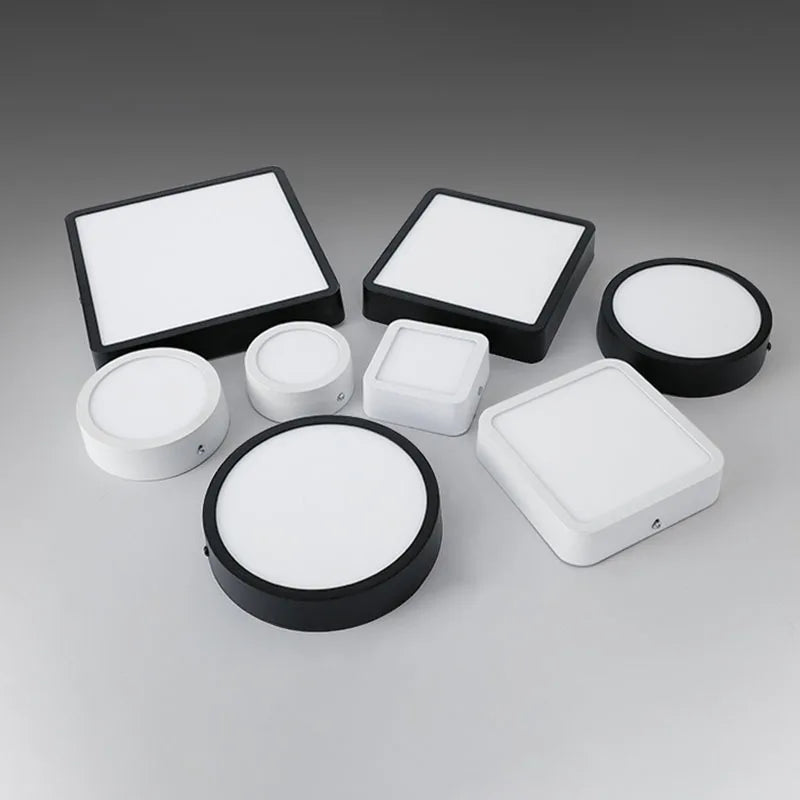 Surface-Mounted LED Ceiling Light 6W 12W 18W 24W CRI 90+ 180° IP42 AC 90-260V Round Square
