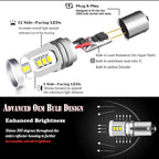 iJDM BA9S BAX9S BAY9S H21W LED Bulb 15-SMD1020 650lm 3.6W Canbus 12-32V 2-Pack