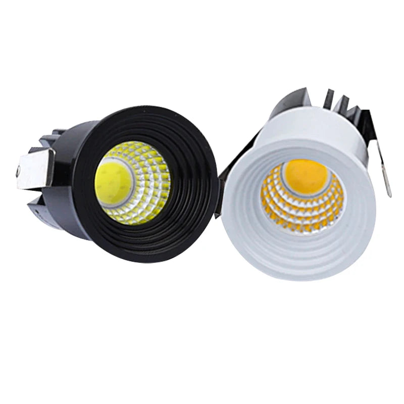 Dimmable Mini COB LED Recessed Downlight 3W 5W Knob Switch AC 90-260V Cabinet Ceiling
