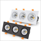 Triple-Head COB LED Downlight 3x7W 3x10W 3x12W 3x15W Dimmable 38° CRI 90+ 85-265V