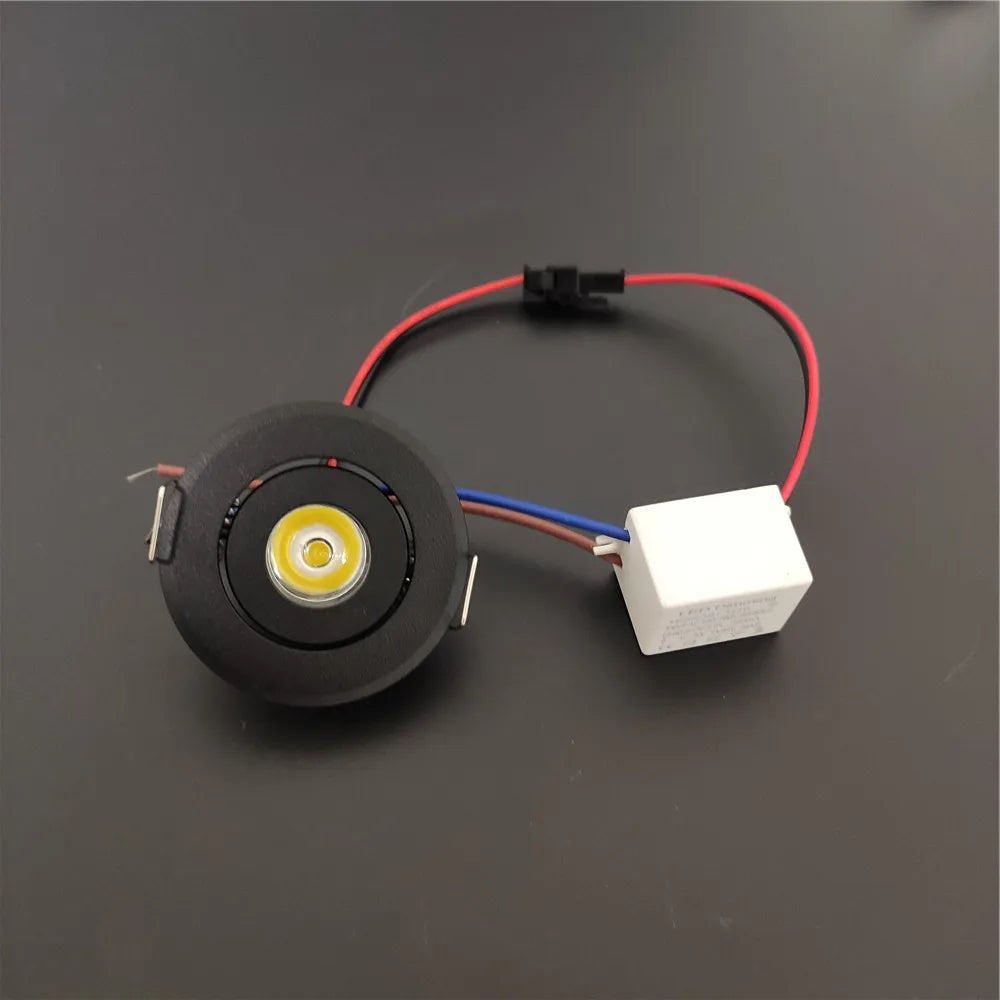 Dimmable Mini LED Recessed Downlight 1W 3W Aluminum IP52 CRI 80 100 Degree AC 85-265V 52mm Touch Switch Foyer Ceiling Spot