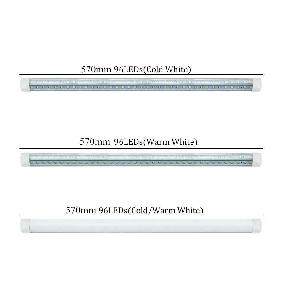 20W T8 V-Shape Integrated LED Tube 2ft 570mm 2000lm SMD2835 270° Milky Clear AC 85-265V